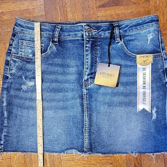 Vipones Denim Mini Skirt Size 10 New with Tags - Picture 6 of 8